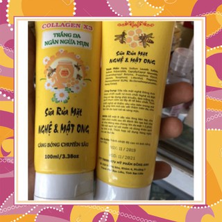 Sữa rữa mặt Nghệ và mật ong Collagen x3 , Đông Anh chính hãng