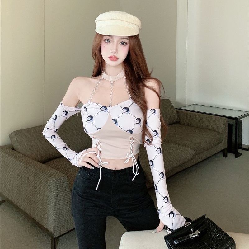Fashion Color Long Sleeve Off shoulder T-shirt For Women