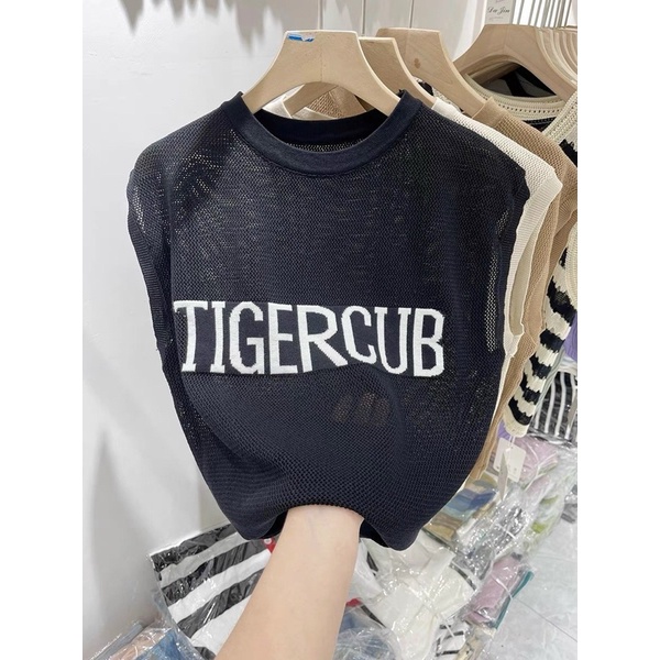 Áo len lưới tay hến Tigercub cổ tròn Quảng Châu A028
