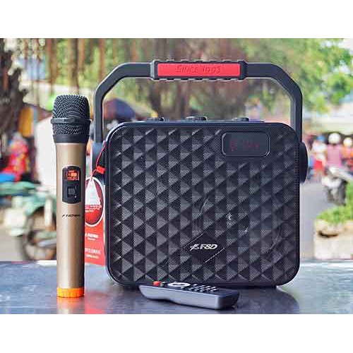 Loa karaoke bluetooth F&amp;D R19, công suất 25W, kèm 1 mic bảo hành 12 tháng âm thanh sống động mic hút nhẹ