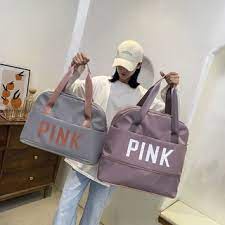 Túi Xách Du Lịch Cỡ Lớn 2 Tầng PINK💥FREESHIP💥Túi Du Lịch Đa Năng Nam Nữ Sang Trọng Trọng Lượng Nhẹ Chống Thấm Nước Tốt