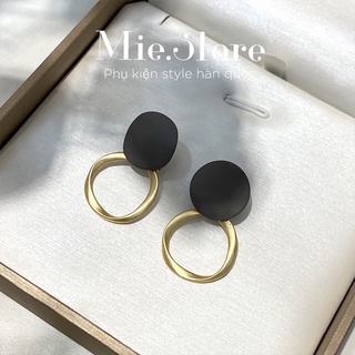 Bông tai khuyên tai tròn double hoops mie.store