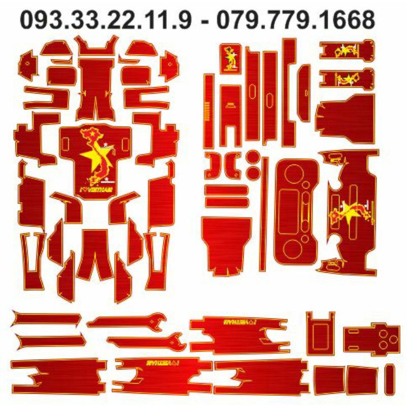 Skin Decal Miếng Dán Trang Trí Flycam Sjrc F11S 4K Pro - Version Cờ Đỏ Sao Vàng - Dán 2 Pin