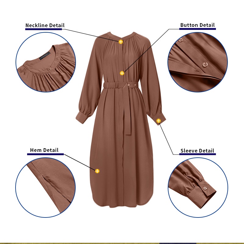 Đầm ZANZEA dáng dài tay phồng cài nút trước thời trang cho nữ