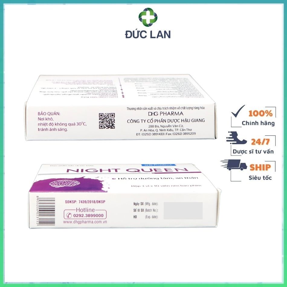 NIGHT QUEEN HỘP 30 VIÊN - HỖ TRỢ DƯỠNG TÂM, AN THẦN.