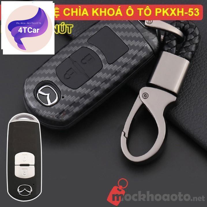 Ốp bảo vệ chìa khóa xe Mazda 2 nút carbon PKXH-53