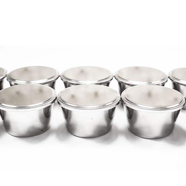 Set 5 khuôn làm bánh flan inox có nắp 6x4,5x3cm