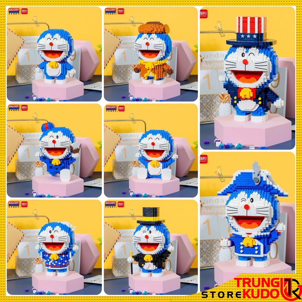 Mô hình Doremon dạng Đồ chơi xếp hình Doraemon nhiều mẫu dùng làm quà tặng, đồ decor