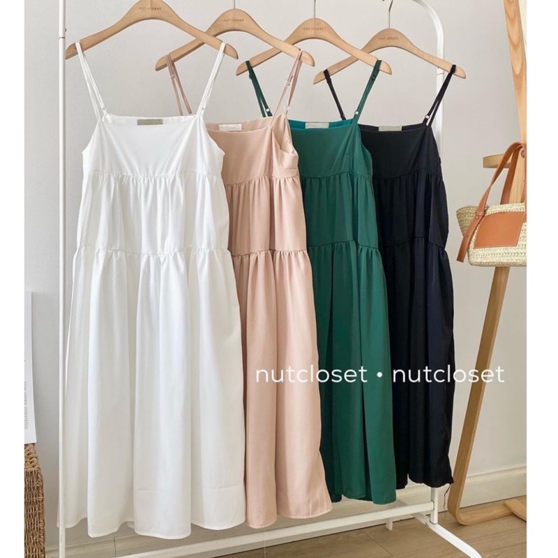 [Ảnh thật/Video]Váy 2 dây Ladyy chất xốp bồng nềnh - váy maxi babydoll vải đũi mềm dáng rộng nhiều màu