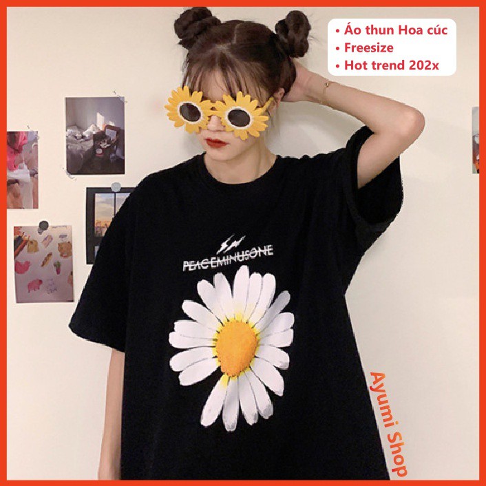 Áo thun nữ hoa cúc Free size - Hot trend 202x