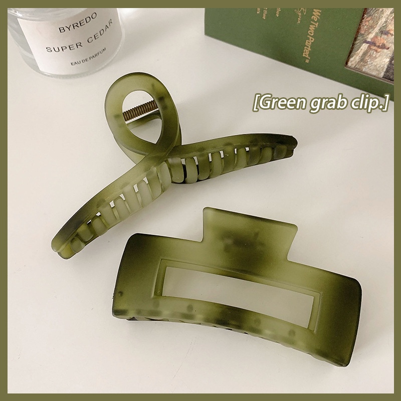 Kẹp Tóc Lớn Màu Xanh Lá Cây Phong Cách Hàn Quốc Cho Nữ