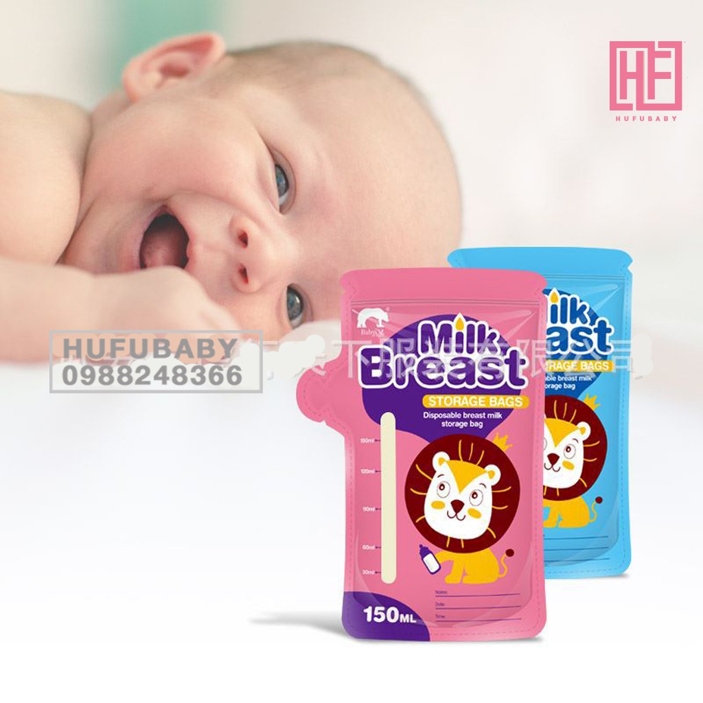 [Mã FMCGSALE24 giảm 8% đơn 500K] Hộp 30 túi trữ sữa Baby Age loại 150ml có 2 zip