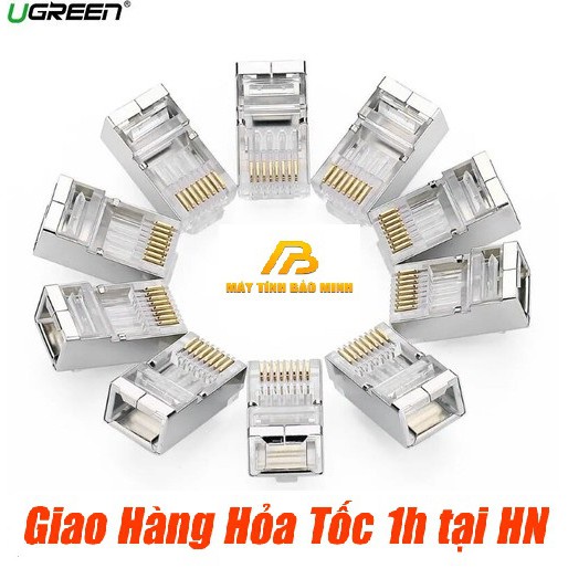 Hạt mạng RJ45 Cat6 Ugreen Bọc Inox (1 Hạt) - Hàng Chính Hãng