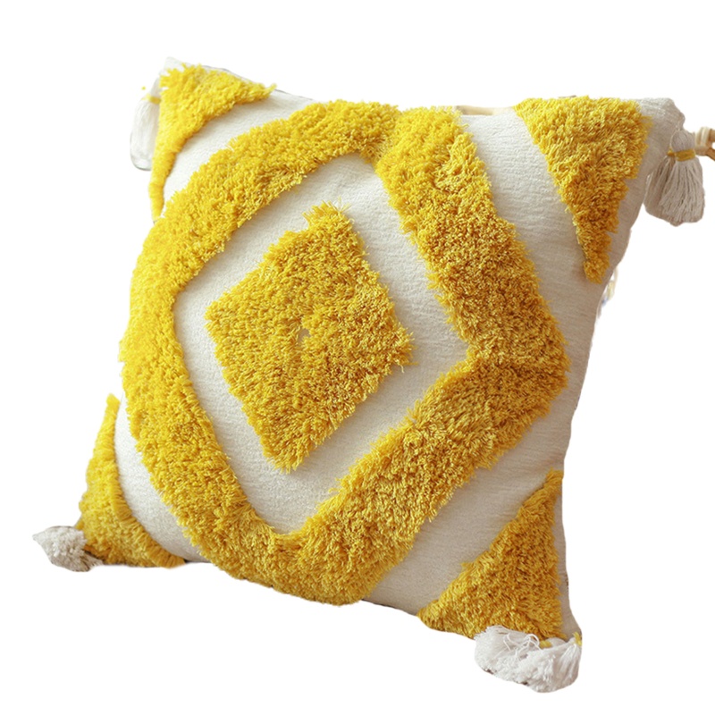 Xiangbao Vỏ Gối Ném Tua Rua Họa Tiết Kim Cương Hình Thoi Tối Giản Phong Cách Ma Rốc Bắc Âu