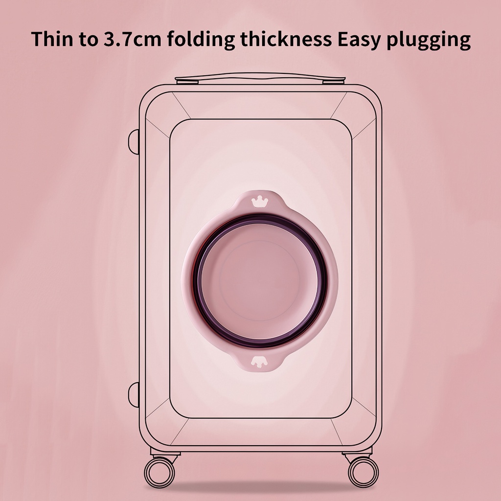 Foldable Washbasin with Handles Travel Basin with Hanging Holes Collapsible Portable Baby Basin for Home Camping