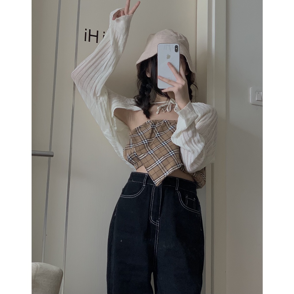 áo cardigan gân lưới ngực buộc dây JB109 LOLLIE STUDIO