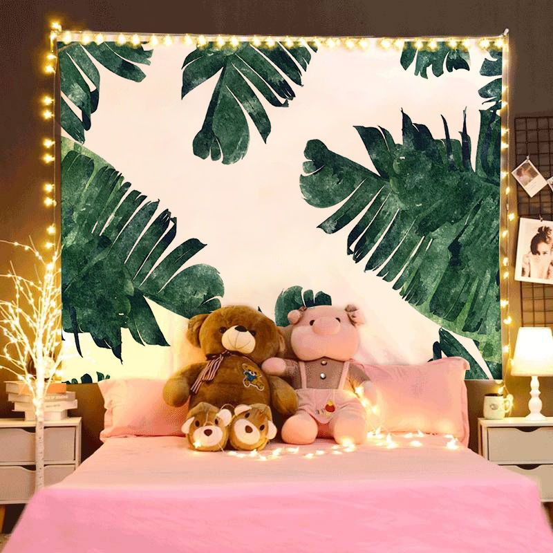 Vải treo cây xanh phong cách Instagram Bắc Âu vải treo tường trang trí tường phòng vải nền lưới đỏ giường ngủ ký túc xá Thảm trang trí phòng ngủ