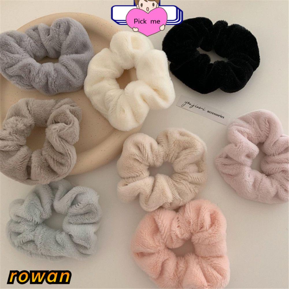 Dây Buộc Tóc Vải Lông Thỏ Nhân Tạo Mềm Mại Dễ Thương Cho Nữ