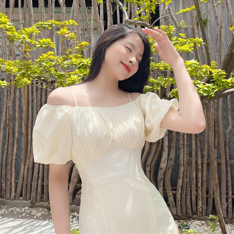 Đầm TK rớt vai 2 dây Đuôi Cá