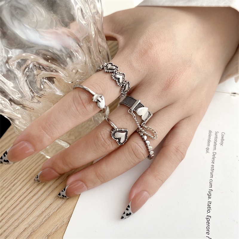 Bộ Nhẫn Hình Trái Tim Thời Trang Dành Cho Cặp Đôi