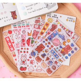 Set 4 miếng sticker trong suốt cute