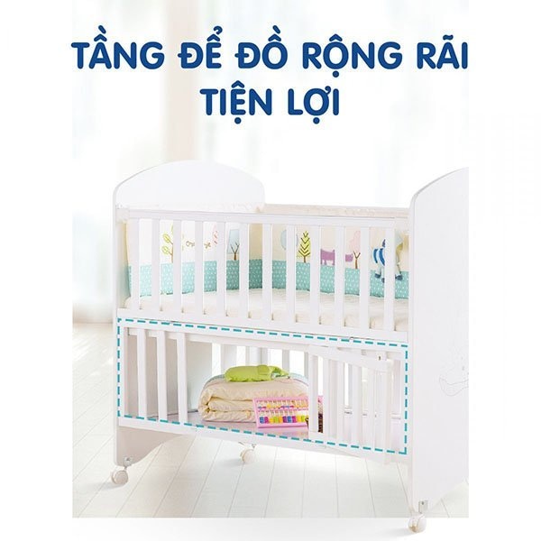 Nôi Cũi Umoo Đa Năng Gỗ Thông Cao Cấp