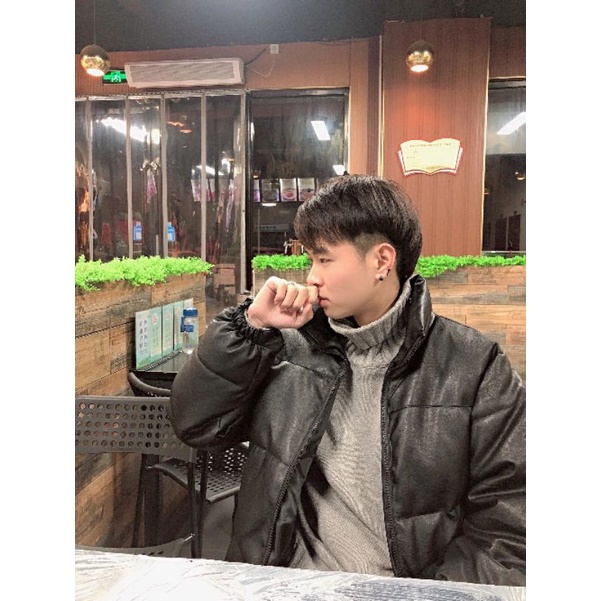 Áo khoác nam phao da phong cách Hàn Quốc