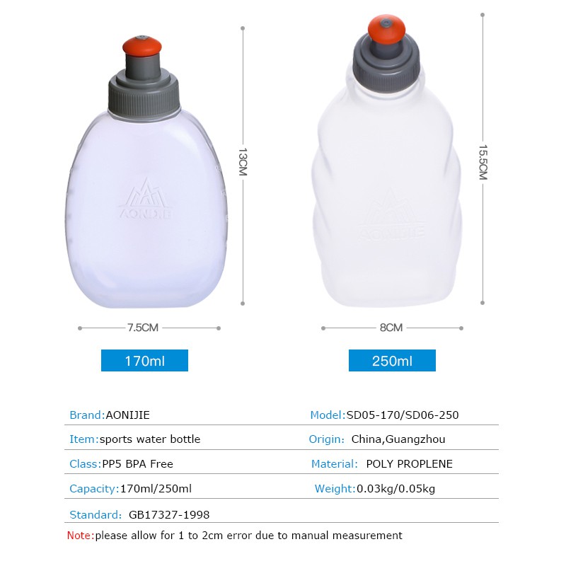 Chai nước thể thao AONIJIE SD05 SD06 170ml 250ml không chứa BPA