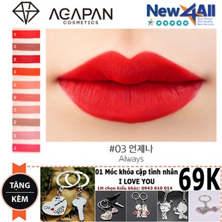 Son lì dạng thỏi Agapan Pit A Pat Matte Lipstick #03 Always + Tặng móc khóa tình yêu trị giá 69K