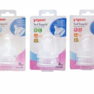 Núm ti pigeon bình cổ rộng, vỉ 2 núm