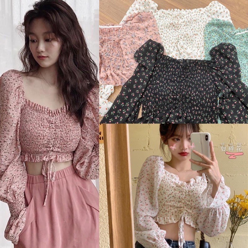 Áo hoa nhí rút dây ulzzang hot hit