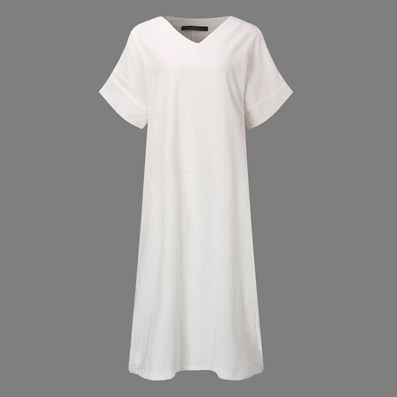 Đầm nữ sơ mi dáng dài thiết kế màu trơn thời trang cho nữ | BigBuy360 - bigbuy360.vn