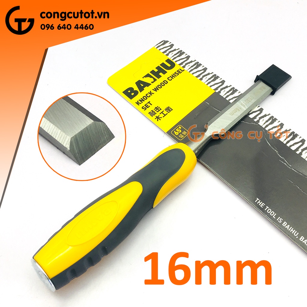 Đục gỗ phẳng cầm tay cán đóng đầu bịt sắt BAIHU