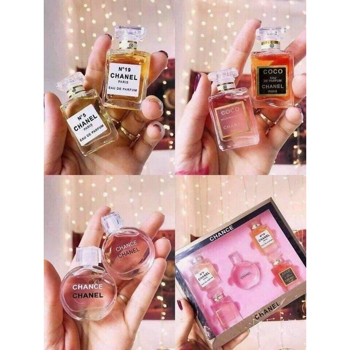 [ Free Ship 50k] Bộ sưu tập nước hoa chanel 5 chai mini thơm bỏ túi | Thế Giới Skin Care