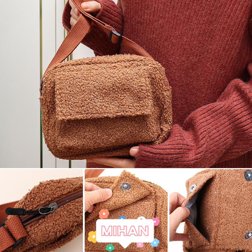 Túi Đeo Vai Bằng Lông Cừu Thời Trang Mùa Đông Giản Dị Dành Cho Nữ MIHAN1