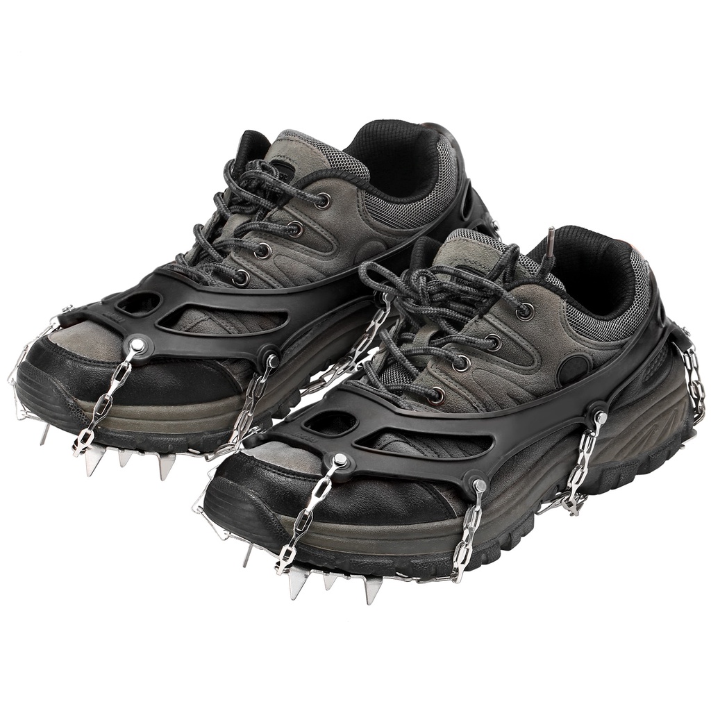 Crampon 18 Đinh Gắn Dây Thu Gọn Giày Đi Tuyết Chống Trượt Có Túi Đựng Cho Nam Và Nữ
