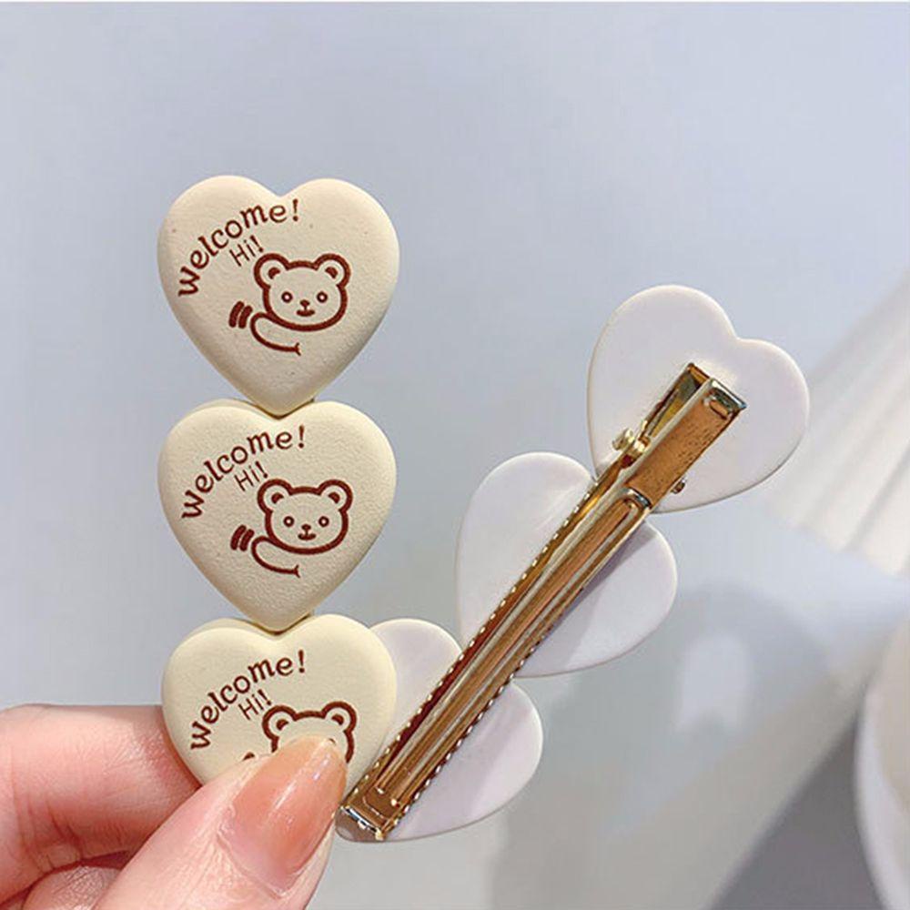 Kẹp Tóc Hình Trái Tim Hoạt Hình Phong Cách Hàn Quốc Dễ Thương Cho Nữ
