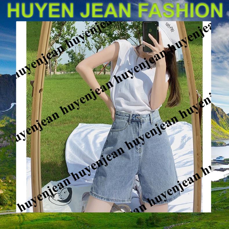 Quần sooc ngố bò jean nữ ống suông rộng short jean cạp cao phong cách Hàn Quốc MS02 | BigBuy360 - bigbuy360.vn