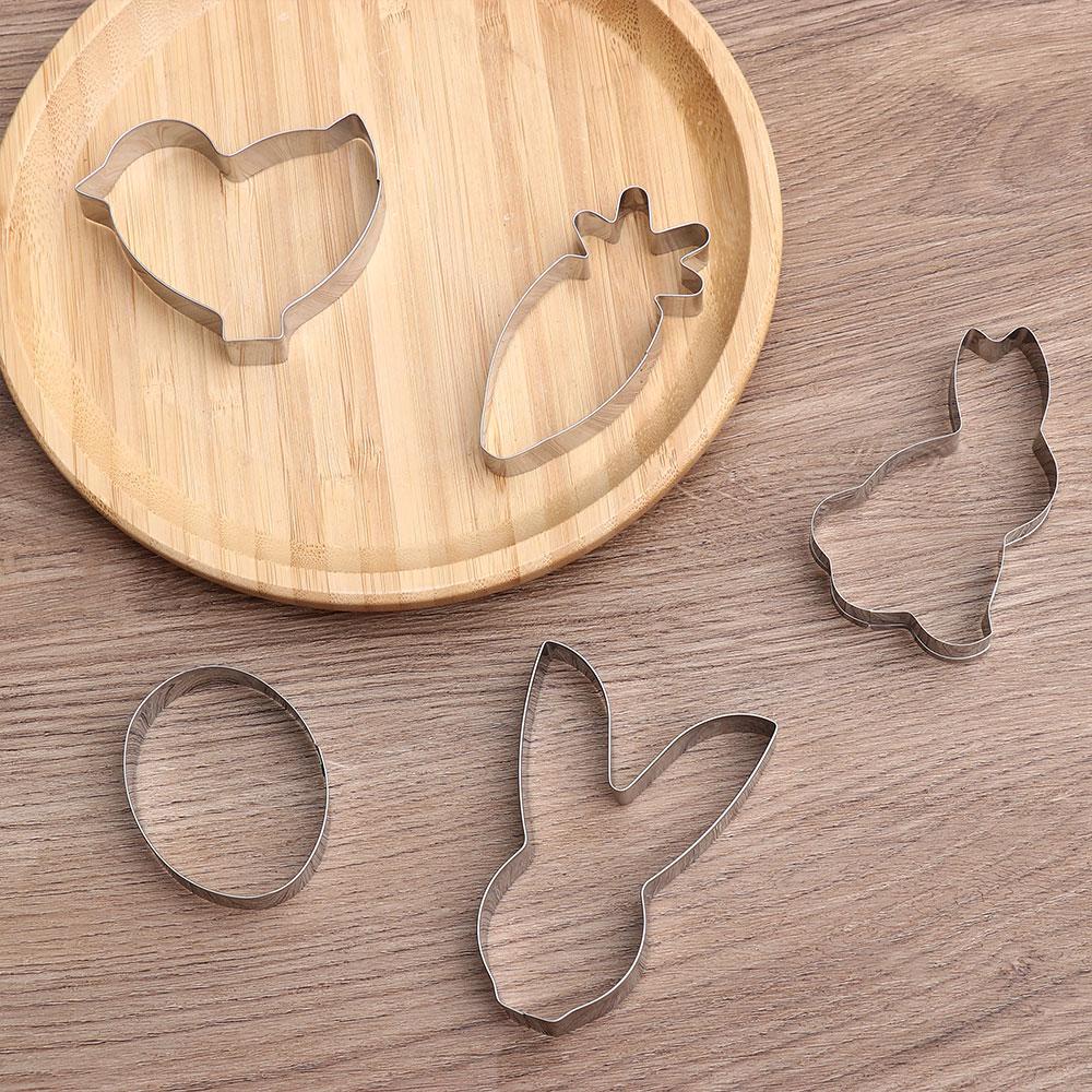 PINEVN Khuôn Làm Bánh &amp; Trứng Phục Sinh Hình Thỏ Phục Sinh Bằng Thép Không Gỉ