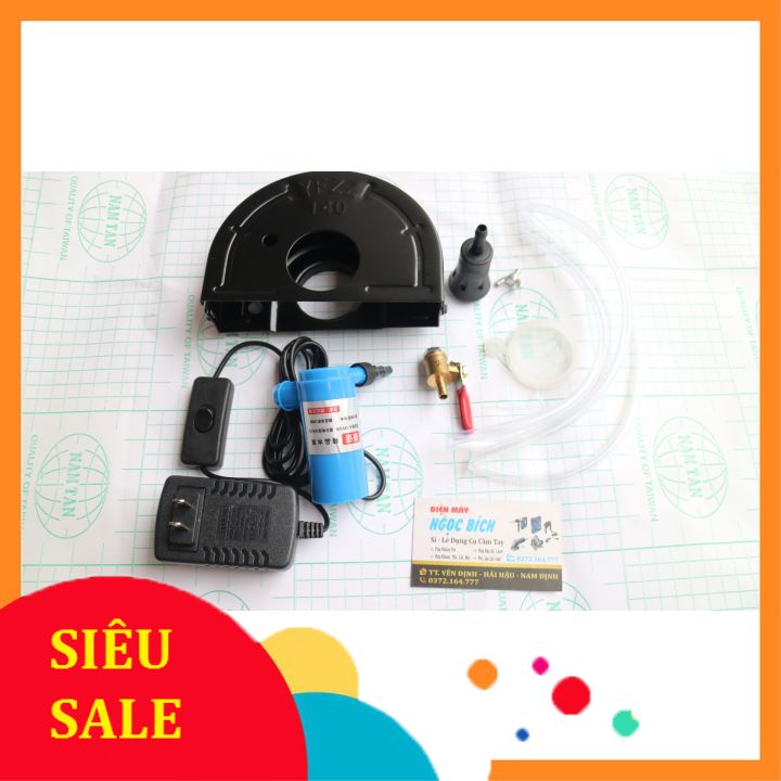 COM BO Máy Bơm Nước Mini 12v Và Tấm Chắn Bảo Vệ Cắt Rãnh Với Van Nước Có Thể Điều Chỉnh Phi 140mm