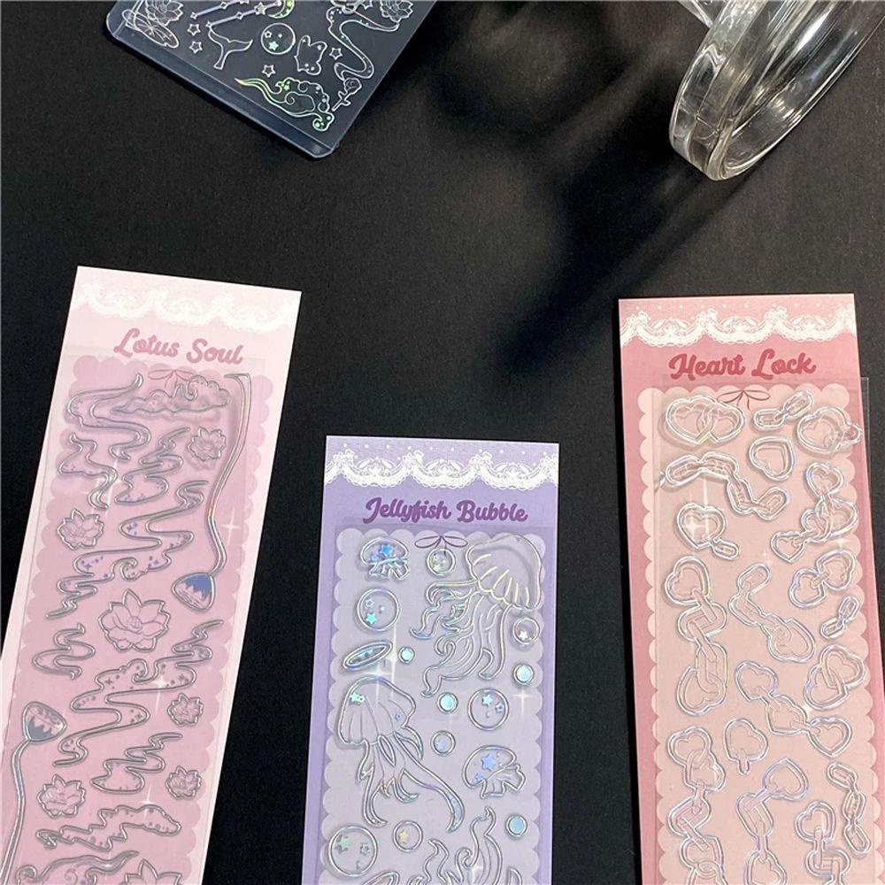 PEWANY Miếng Dán Màu Laser Trong Suốt Dùng Trang Trí Sổ Tay DIY
