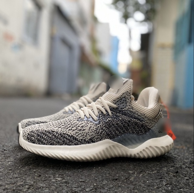 [Fullbox, hình thật] Giầy thể thao alphabounce xám kem nam