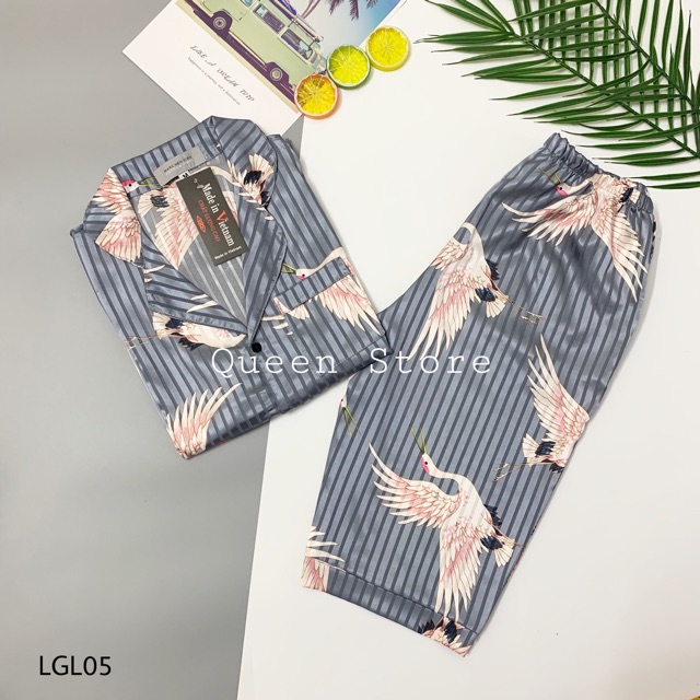 Bộ Đồ Ngủ Pijama Lụa Gấm Cao Cấp Tay Ngắn Quần Lửng 🔥FREESHIP🔥[ Ảnh chụp thật ] | BigBuy360 - bigbuy360.vn