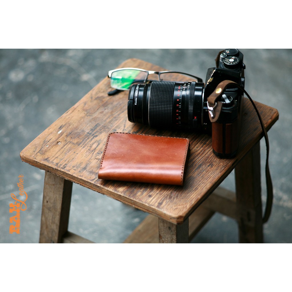 Ví nam da bò RAM Leather RAM Leather One Màu Nâu Đỏ