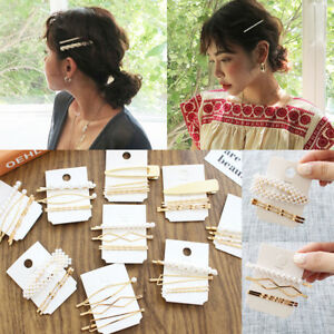 Kẹp Tóc Kim Loại Đính Ngọc Trai Xinh Xắn Dễ Thương Cho Nữ