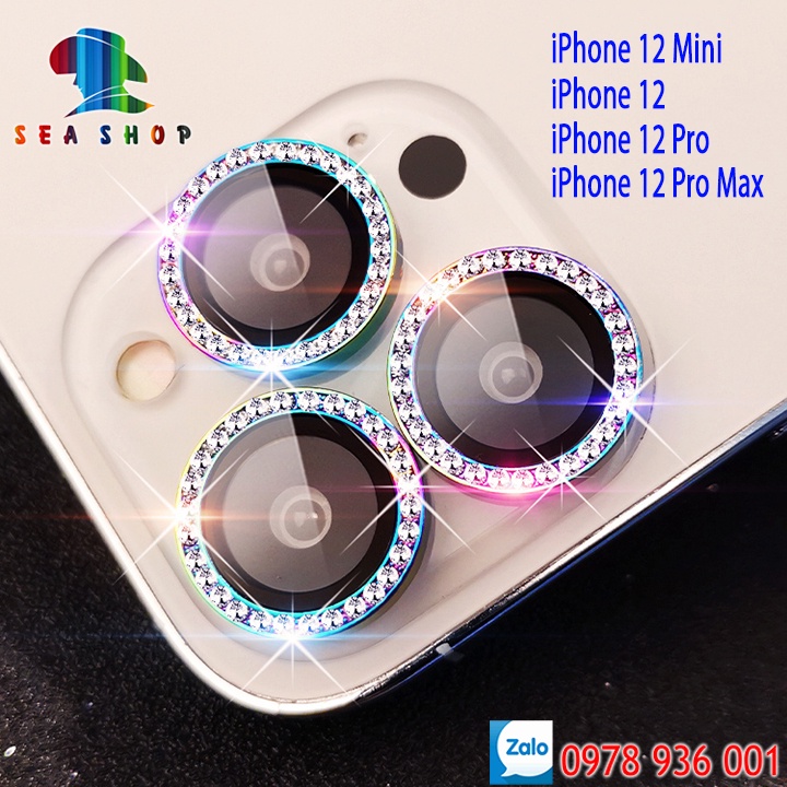 Mắt bảo vệ Camera cho iPhone 12 Mini, 12, 12 Pro Max -Chất liệu TITAN-Không gây yếu sóng-Kính cường lực full màn