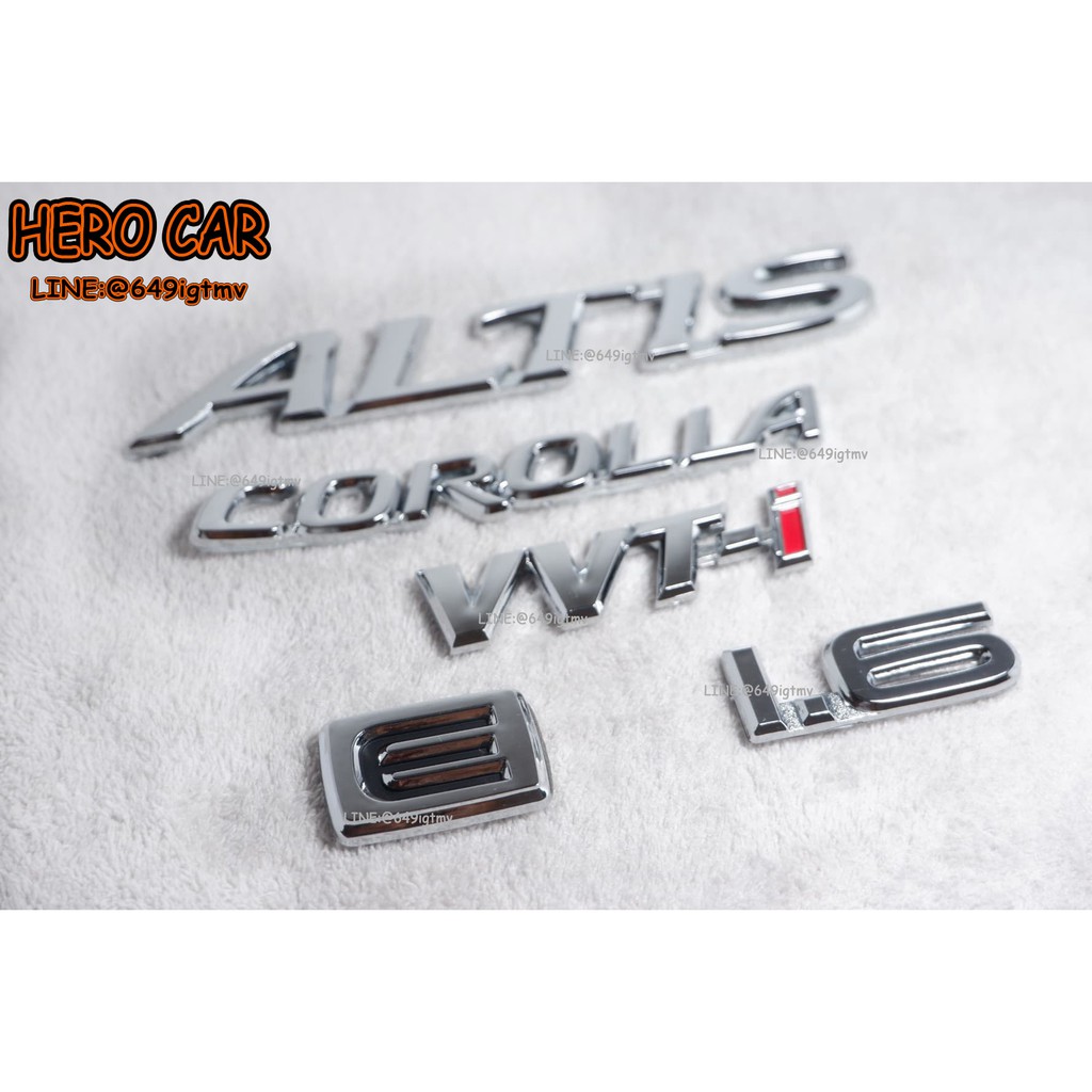 Bộ LOGO ​LOGO ​ALTIS COROLLA Và vvt-i 1.6 E Có Cạnh Màu Bạc Phía Sau Xe​ TOYOTA ALTIS