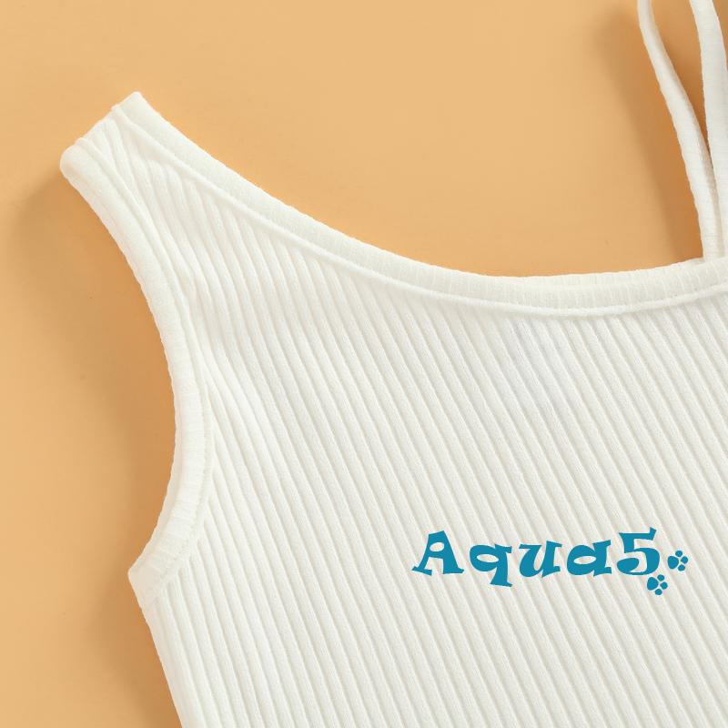 Áo Lửng Không Tay Màu Trơn Phong Cách Mùa Hè Cho Bé Gái