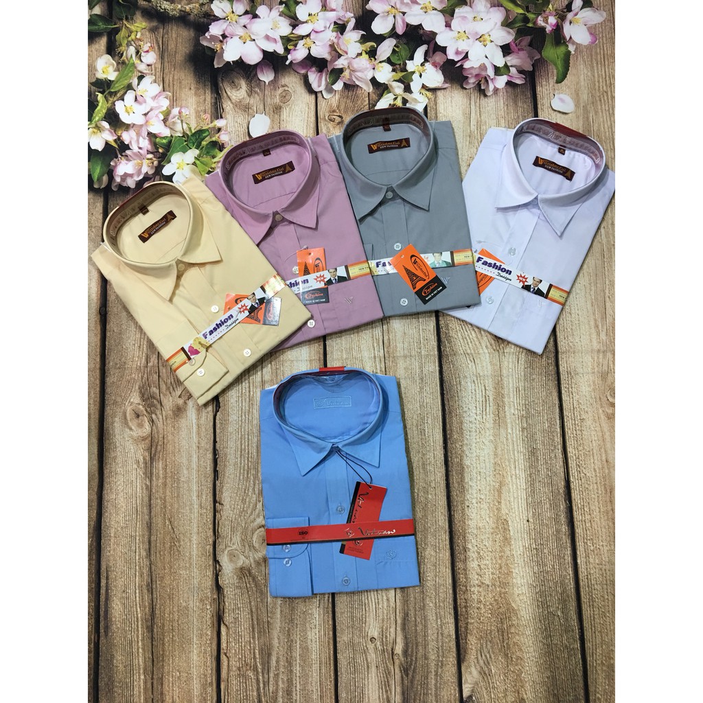 Áo sơ mi nam trung niên trơn nhiều màu size dưới 85kg