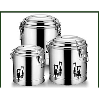 Bình inox giữ nhiệt cơm canh , nồi ủ nước, ủ cơm canh bằng inox 10L,20L,30L, nắp có quai cài chắc chắn